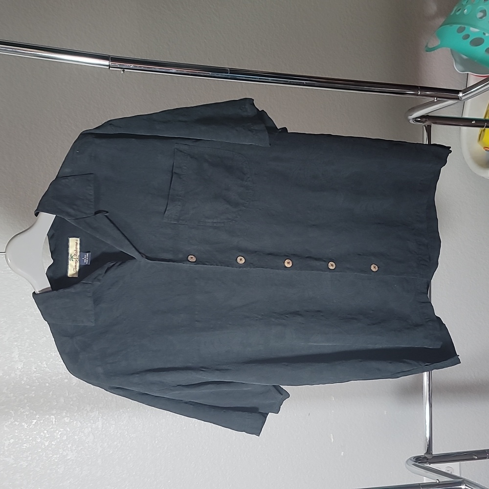 Tommy Bahama Black Silk Hawaiian Shirt